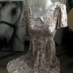 Vtg Braemar Petites Jeremy Scott Floral Dress 7/8